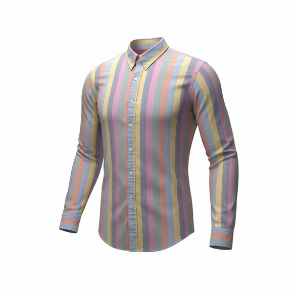 J. Crew Other - J.Crew Mens M Multi Color Stripe Cotton Oxford Button Down Shirt Long Sleeve